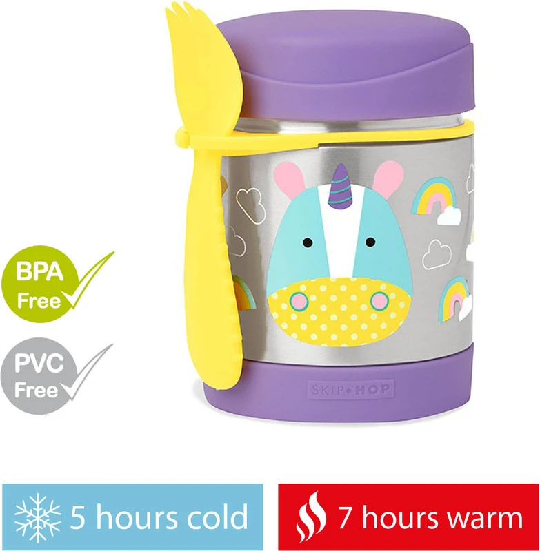 Skip Hop Zoo Thermoskanne Für Futter Mit Gabel - Einhorn 12m + 4 Skip Hop Zoo Thermoskanne Für Futter Mit Gabel - Einhorn 12m + – Bild 2