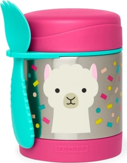 Skip Hop Zoo Thermoskanne Für Futter Mit Gabel - Lama 12m + 3 Skip Hop Zoo Thermoskanne Für Futter Mit Gabel - Lama 12m +