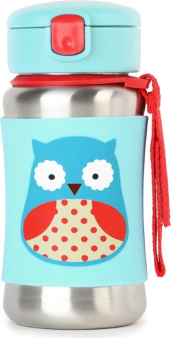 Skip Hop Zoo Edelstahl Trinkflasche Mit Strohhalm Sovička 12m+