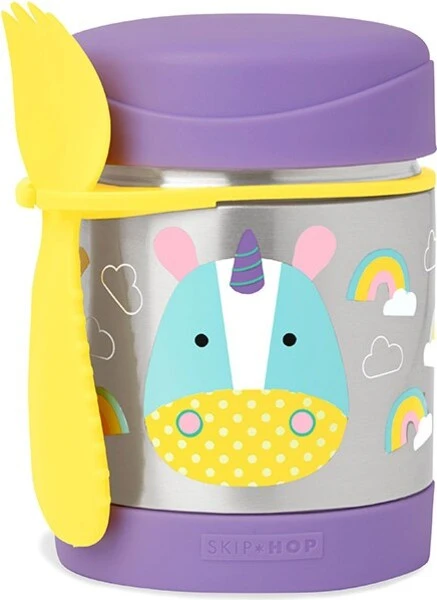 Skip Hop Zoo Thermoskanne Für Futter Mit Gabel - Einhorn 12m + 3 Skip Hop Zoo Thermoskanne Für Futter Mit Gabel - Einhorn 12m +