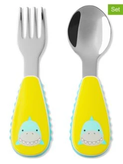 Skip Hop 2tlg. Besteck "Hai" In Gelb/ Silber
