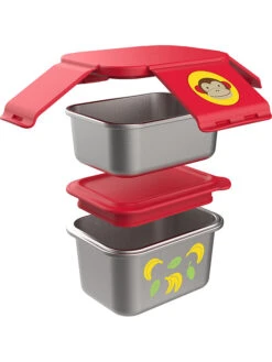 Skip Hop -Skip Hop skip hop 2tlg edelstahl lunchbox affe in rot silber 1