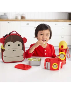 Skip Hop 2tlg. Edelstahl-Lunchbox "Affe" In Rot/ Silber -Skip Hop skip hop 2tlg edelstahl lunchbox affe in rot silber 2