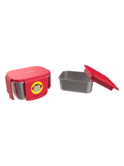 Skip Hop 2tlg. Edelstahl-Lunchbox "Affe" In Rot/ Silber -Skip Hop skip hop 2tlg edelstahl lunchbox affe in rot silber 3